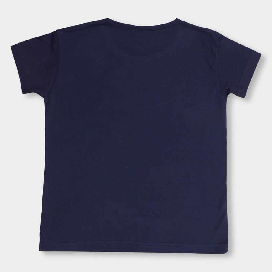 Girls' T-Shirt , नेवी ब्लू, large image number null