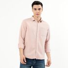 Men's Pale Pink Cotton Classic Collar Casual Shirt, Peach, small image number null