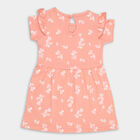 Infant Girl's Cotton Frock, पीच, small image number null