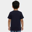 Boys Navy Blue Cotton Crew Neck Casual T-Shirt, Navy Blue, small