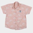 Infants Peach Cotton Half Sleeve Classic Casual Shirt, Peach, small