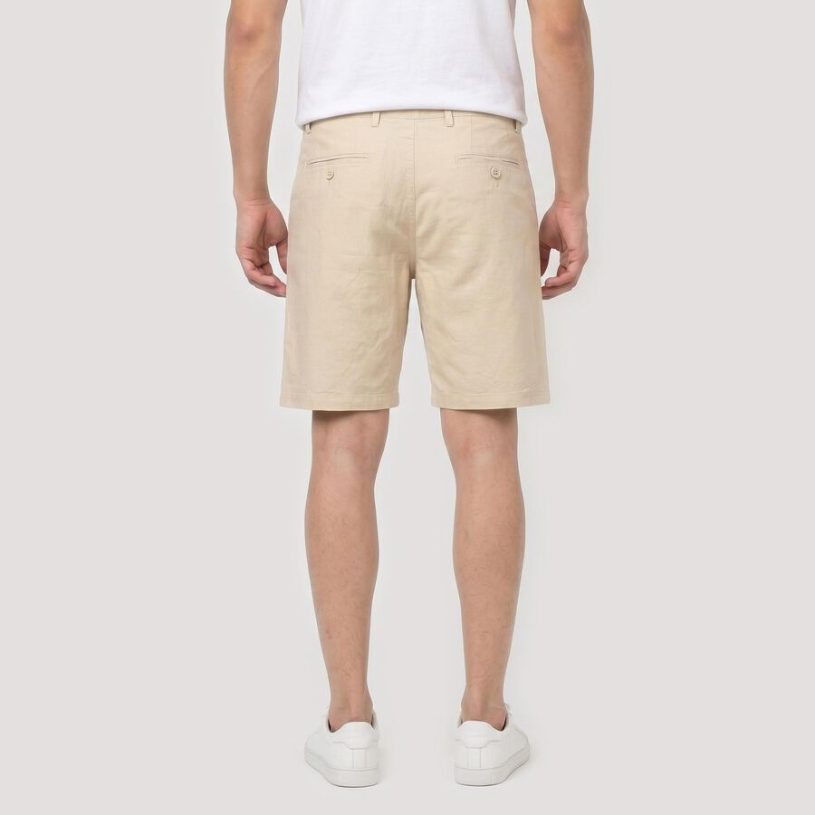 Men's Beige Regular Fit Chino Bermuda Shorts, गहरा पीला, large