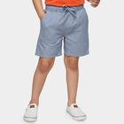 Boys' Light Blue Cotton Elastic Waist Bermuda Shorts, Light Blue, small