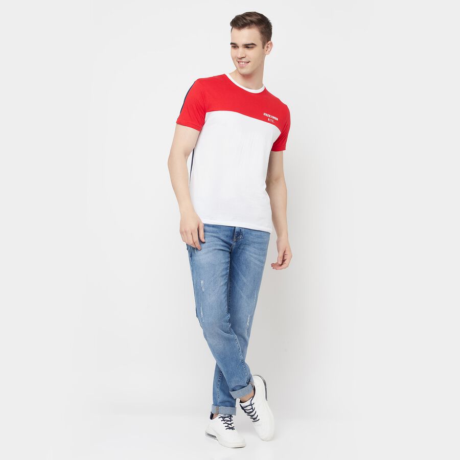 Cut N Sew Round Neck T-Shirt, White, large image number null