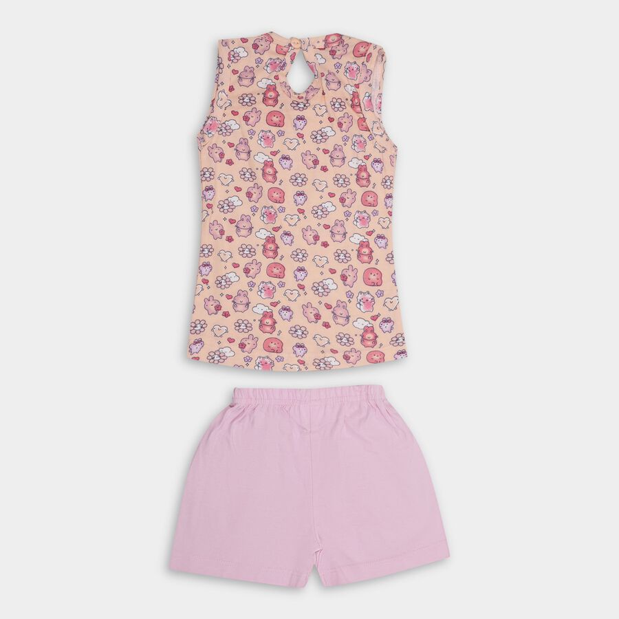 Infant Girls' 100% Cotton Short Set , Peach, large image number null