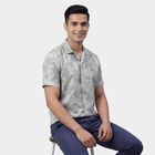 Men's Light Grey Cotton Classic Collar Casual Shirt, हल्का ग्रे, small