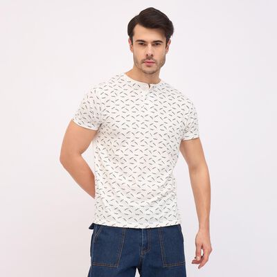 Men's Henley Half Sleeves T-Shirt