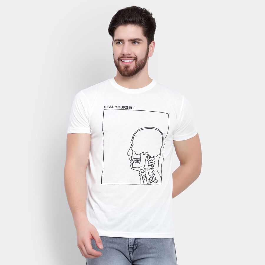 Round Neck T-Shirt, White, large image number null