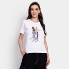 Ladies' Round Neck T-Shirt, सफ़ेद, small image number null