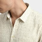 Men's White Cotton Casual Shirt, ऑफ व्हाइट, small