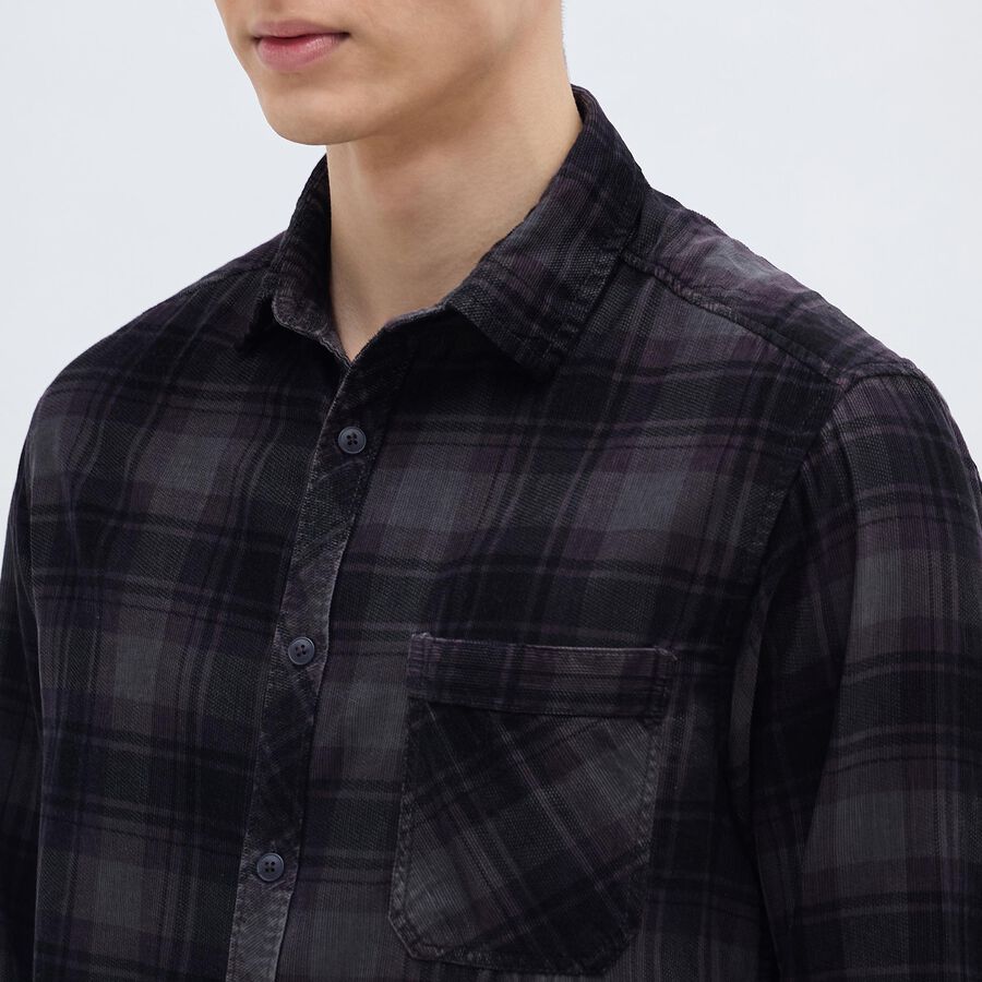 Men's 100% Cotton Casual Shirt, Brown, large