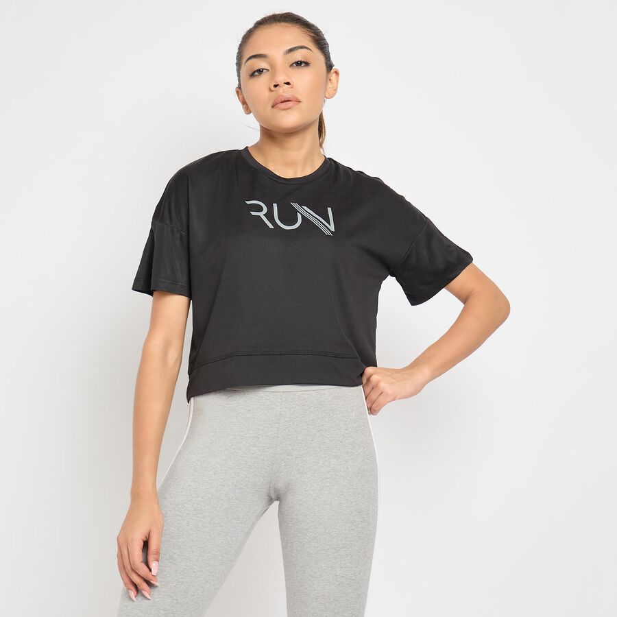 Ladies'  Crop  Top, Black, large image number null