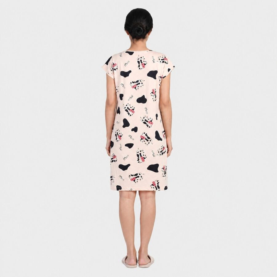 Women's Pink Nighty, हल्का गुलाबी, large