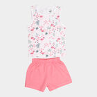 Infants Cotton Shorts Set, White, small image number null