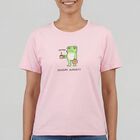 Women's Light Pink Cotton Round Neck Casual T-Shirt, Light Pink, small