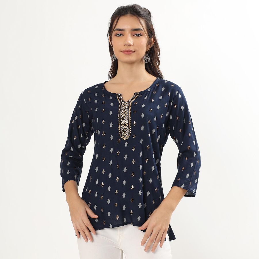 Ladies' Kurti, Navy Blue, large image number null