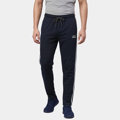 Men's Navy Blue Regular Fit Cuffed Track Pants