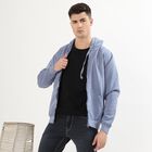 Men's Muted Light Blue Hooded Neck Casual Sweatshirt, हल्का नीला, small image number null