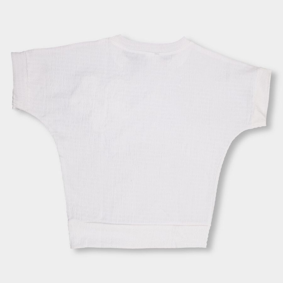 Girls' T-Shirt, सफ़ेद, large