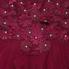 Girls' Wine Fit and Flare Embellished Party Wear Frock, Wine, small
