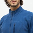 Men's Deep Steel Blue High Neck Full Zip Sweatshirt, Teal Blue, small image number null