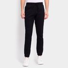 Men's 100% Cotton Slim Fit Casual Trousers, काला, small image number null