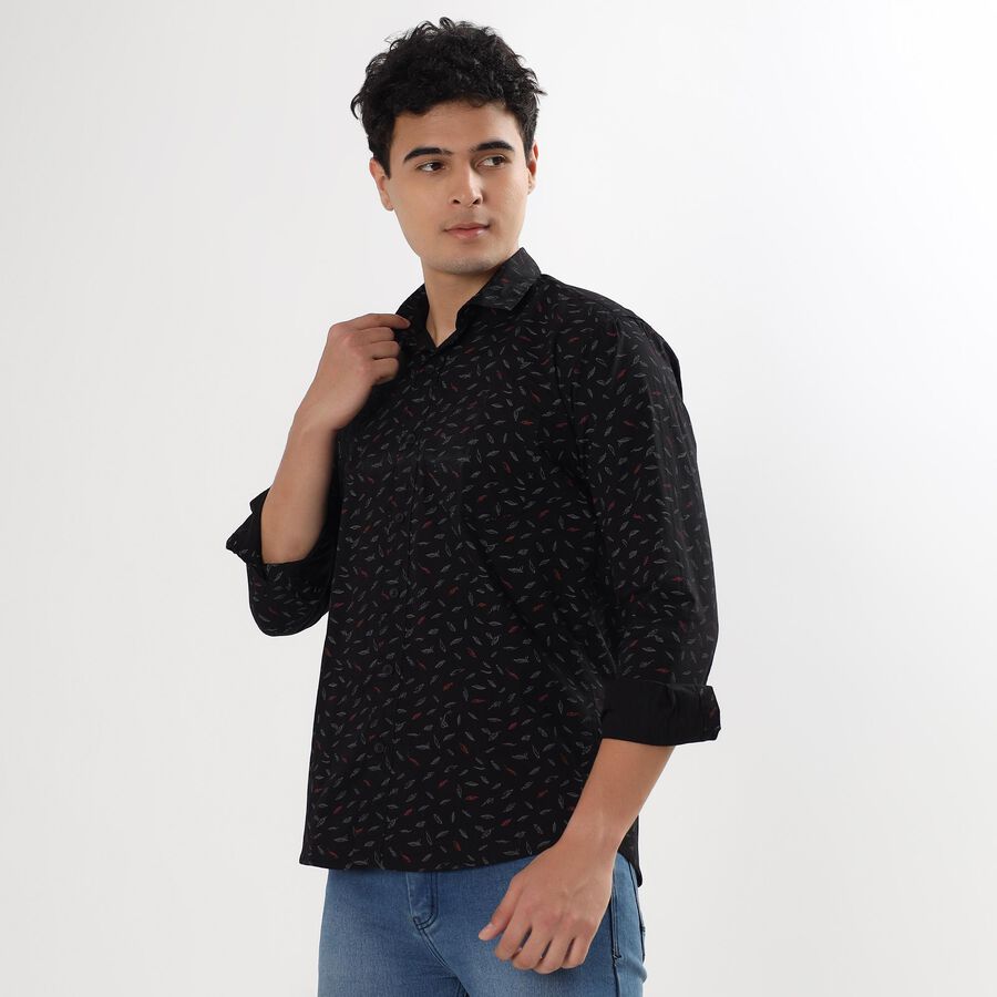 Men's 100% Cotton Casual Shirt , काला, large image number null
