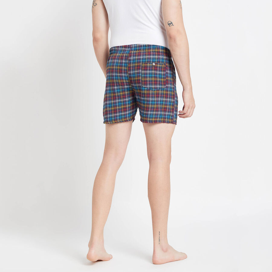 Checks Inner Elastic Boxers, Dark Blue, large image number null