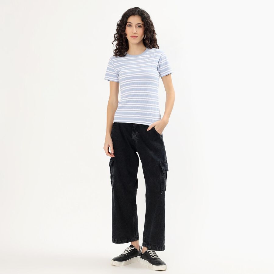 Women's Muted Indigo Slim Fit High Waist Jeans, Black, large
