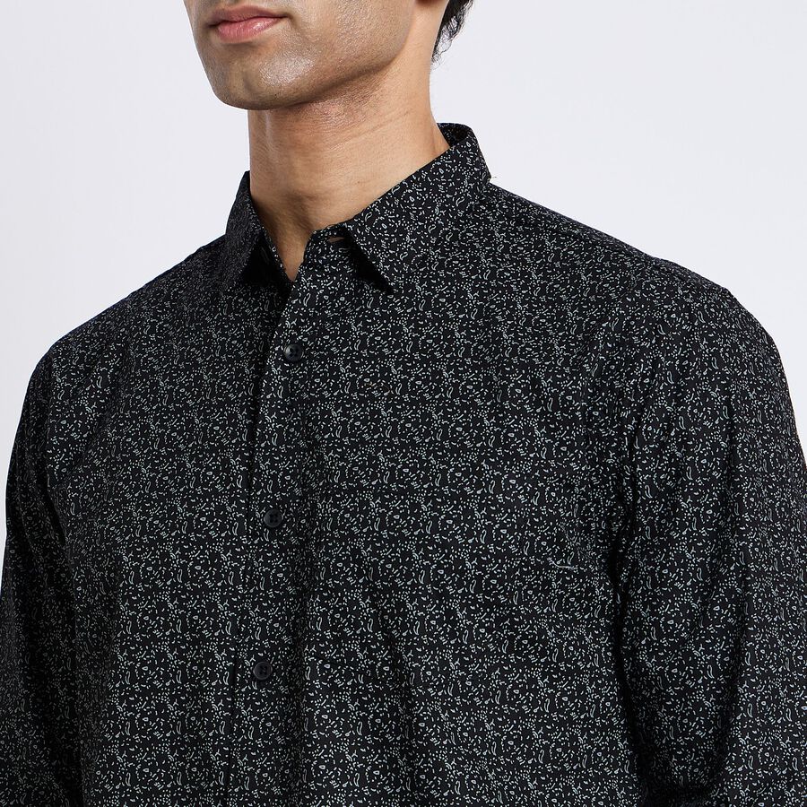 Men's 100% Cotton Casual Shirt, काला, large image number null