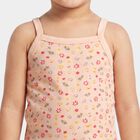 Girls Coral Cotton Square Neck Sleeveless Vest, मूँगा (कोरल), small