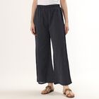 Women's Dark Navy Regular Fit Striped Palazzos, Mid Blue, small image number null