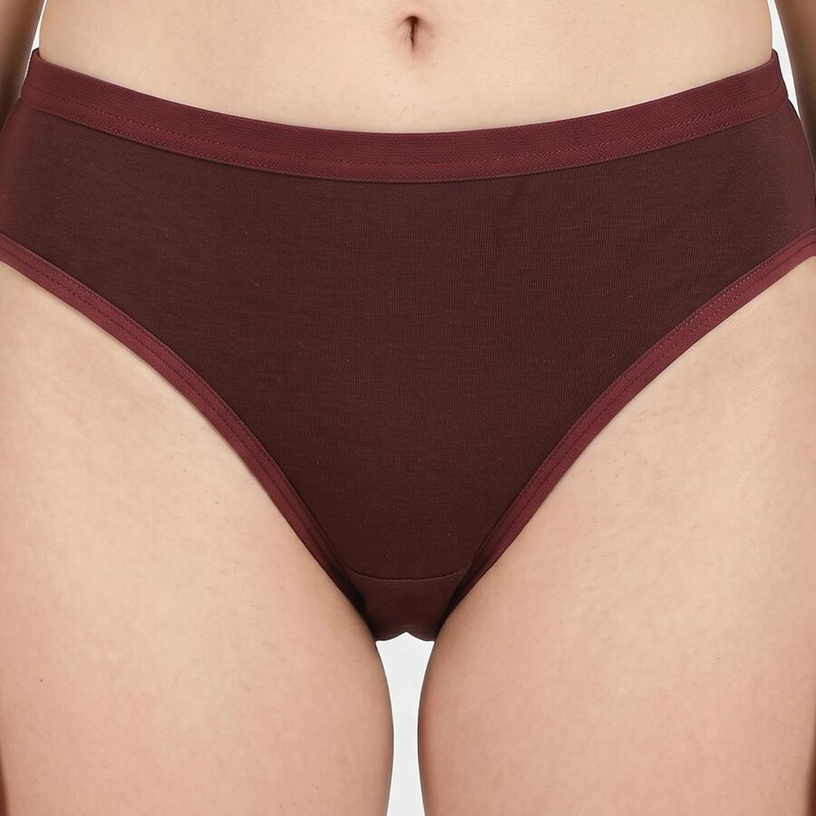 Women's Brown Regular Fit Solid Panty, भूरा, large