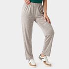 Women's Grey Straight-Fit Heart Printed Pyjama, Light Grey, small