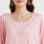 3/4Th Sleeves Straight Kurta, Pink, small image number null