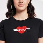Embellished Round Neck T-Shirt, काला, small image number null