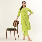 Women's Light Sage Green 100% Cotton Printed Ethnic Set, हल्का हरा, small