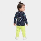 Infants' Navy Blue 100% Cotton Round Neck Graphic Print Baba Suit, नेवी ब्लू, small