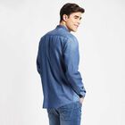 Cotton Solid Casual Shirt, Mid Blue, small image number null