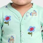 Infants' Mint Green Cotton V-Neck Regular T-Shirt, Light Green, small