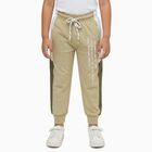 Boys' Beige Cotton Blend Contrast Panel Pyjama, गहरा पीला, small