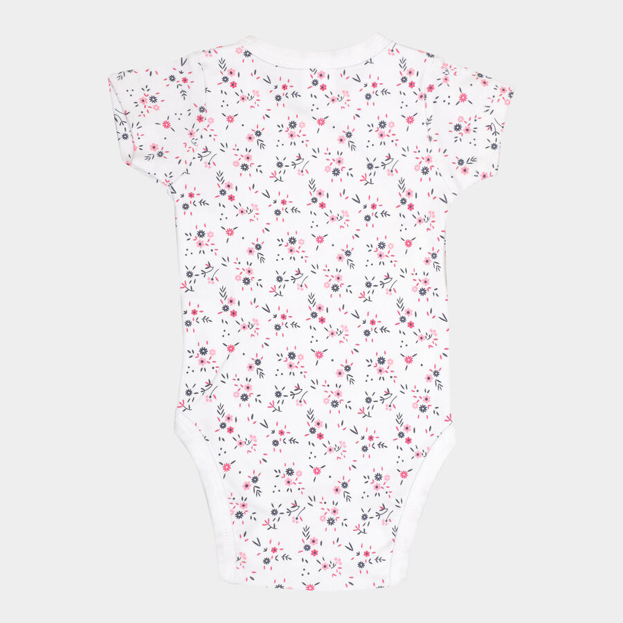 Infants Cotton Bodysuit, Pink, large image number null