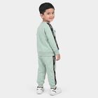 Boys Mint Green Crew Neck Colorblock Baba Suit, हल्का हरा, small