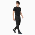 Men's Black Slim Fit Zipper Pocket Track Pants, काला, small