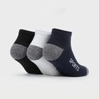 Men's Regular Fit Striped Pack of 3 Socks ( Blue, White, Black ), सफ़ेद, small