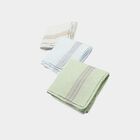 Men's Olive Green Striped Pack of 3 Handkerchief, ओलिव, small