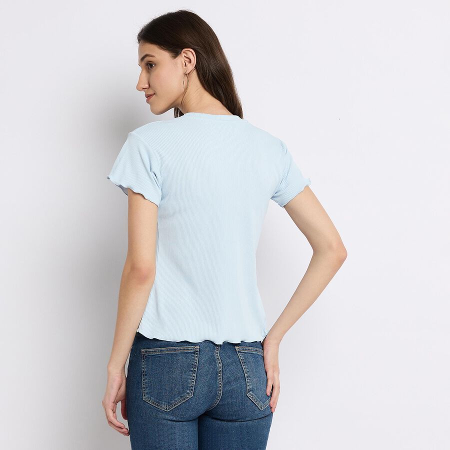 Ladies' Round Neck T-Shirt, Light Blue, large image number null