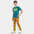 Boys' Half Sleeves T-Shirt, गहरा हरा, small