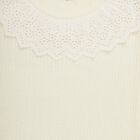 Infants Rich Eggshell White Round Neck Regular Fit Pullover, White, small image number null