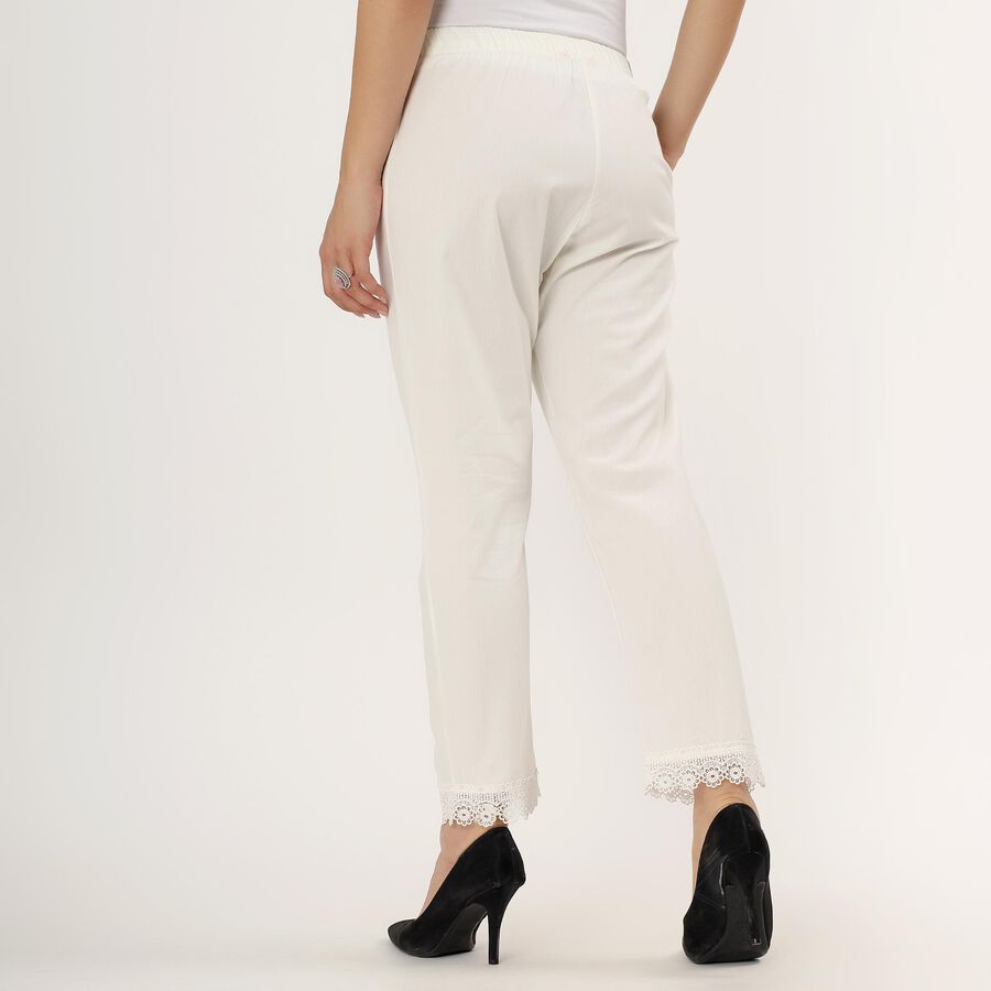 Ladies' 100% Cotton Palazzos , Off White, large image number null